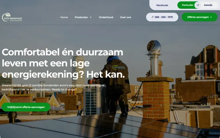 Screenshot van ecomontagezuidholland.nl